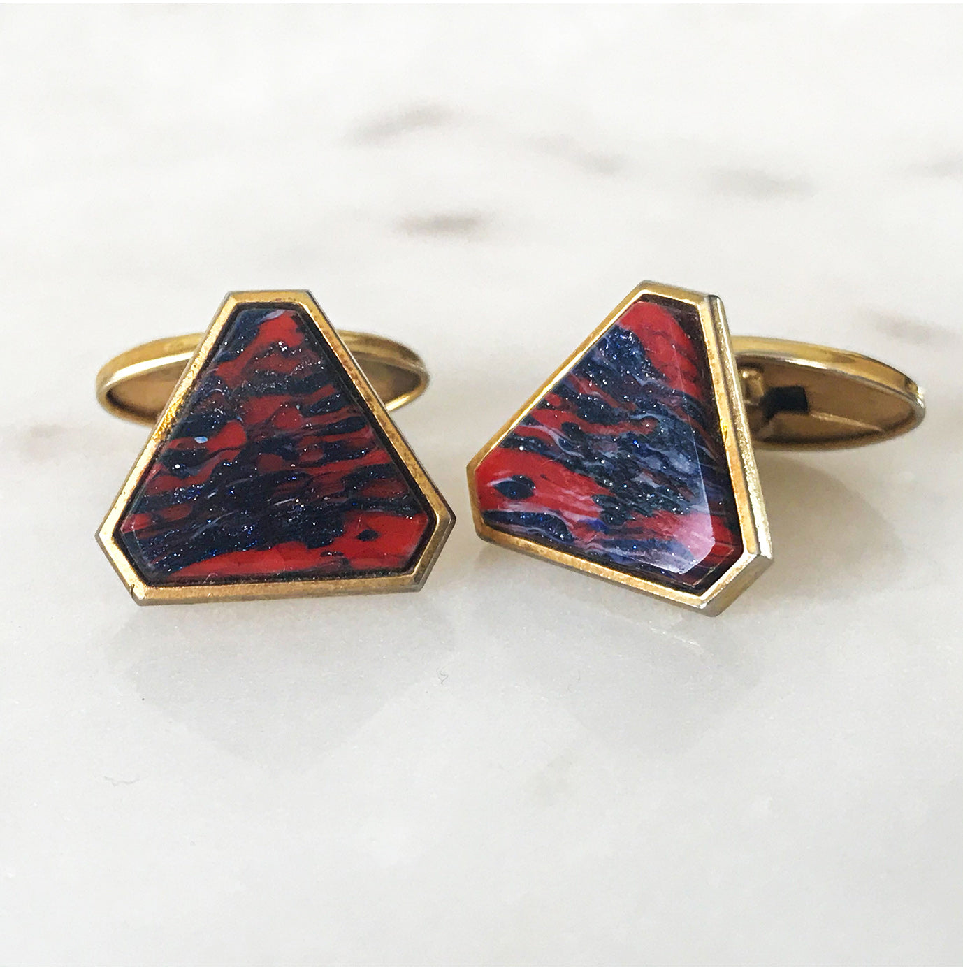 Vintage Art Glass Cufflinks - SHOP NOW - www.intovintage.co.uk