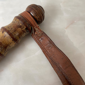 Beautifully tactile in the hand this Lignum Vitae Turned Police Truncheon has original paint to the handle and finely stitched leather handle - SHOP NOW - www.intovintage.co.uk
