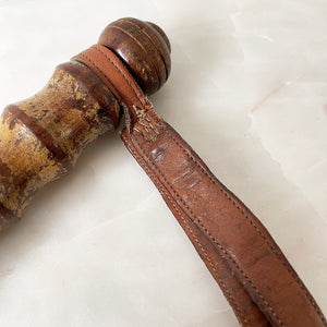 Beautifully tactile in the hand this Lignum Vitae Turned Police Truncheon has original paint to the handle and finely stitched leather handle - SHOP NOW - www.intovintage.co.uk