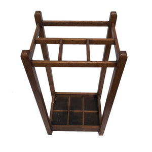 Good sized antique oak framed umbrella and walking stick stand. Strong and solid with a beautiful rich, warm colour - SHOP NOW - www.intovintage.co.uk