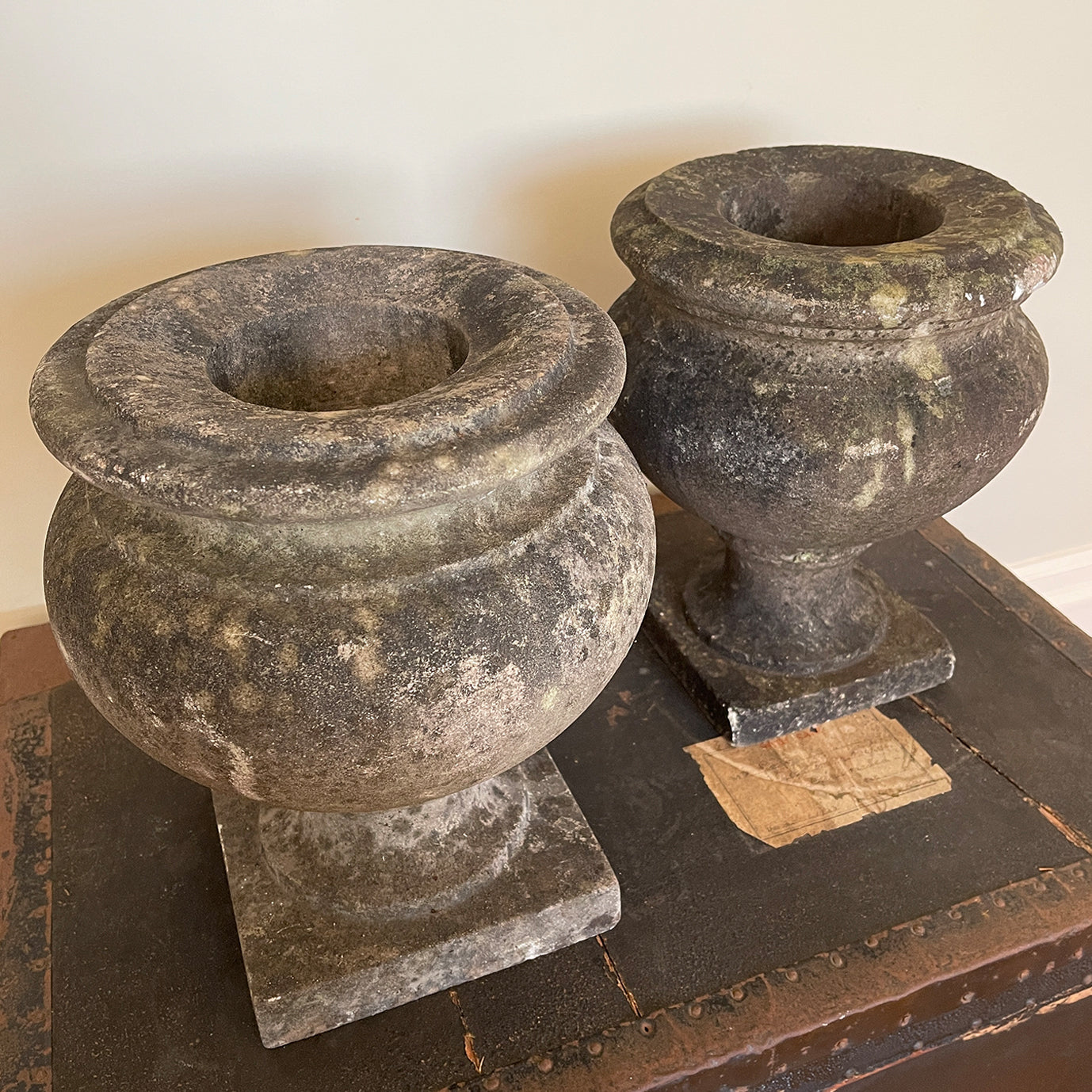 A Pair of Late 19th C Marble Urns