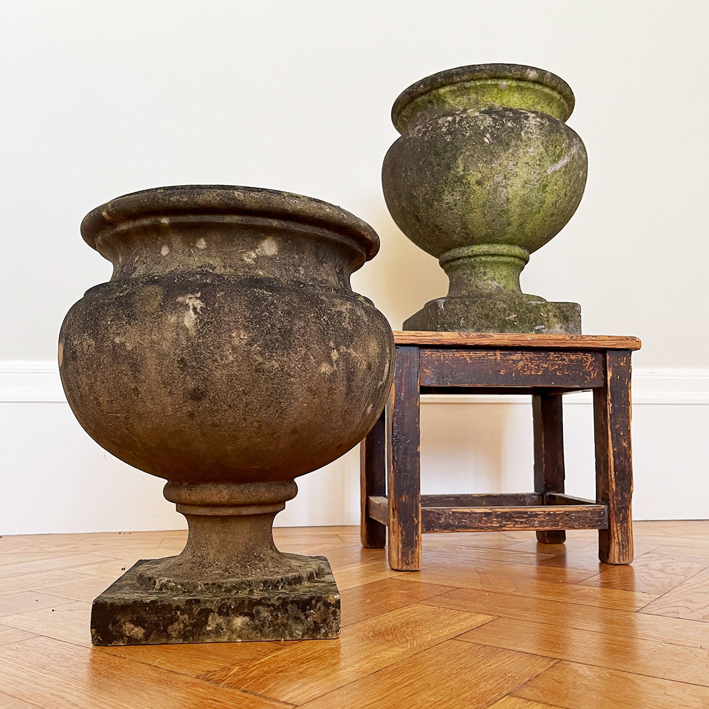 A Pair of Late 19th C Marble Urns