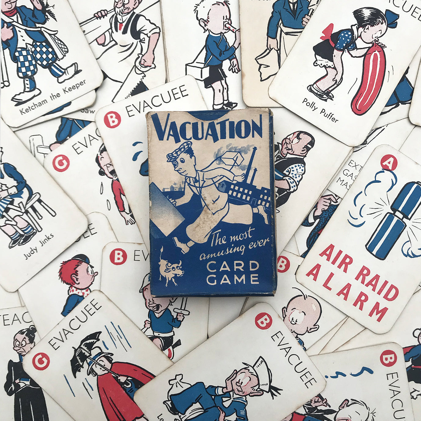 Vintage Card Game from the Second World War - Vacuation! Apparently, it's the 'Most amusing ever card game!' - SHOP NOW - www.intovintage.co.uk