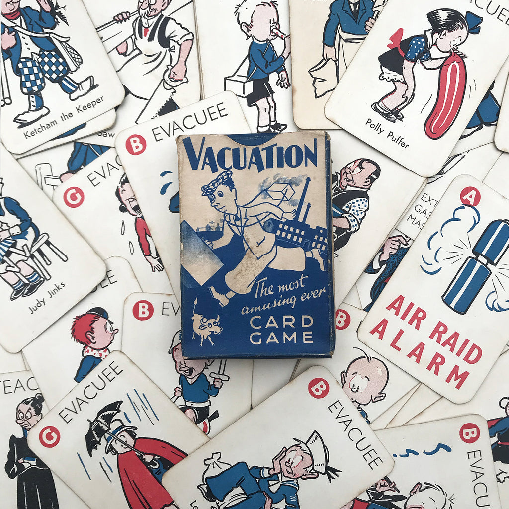 Vintage Card Game from the Second World War - Vacuation! Apparently, it's the 'Most amusing ever card game!' - SHOP NOW - www.intovintage.co.uk