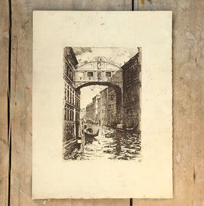 Period etching of Venice by D.Denala