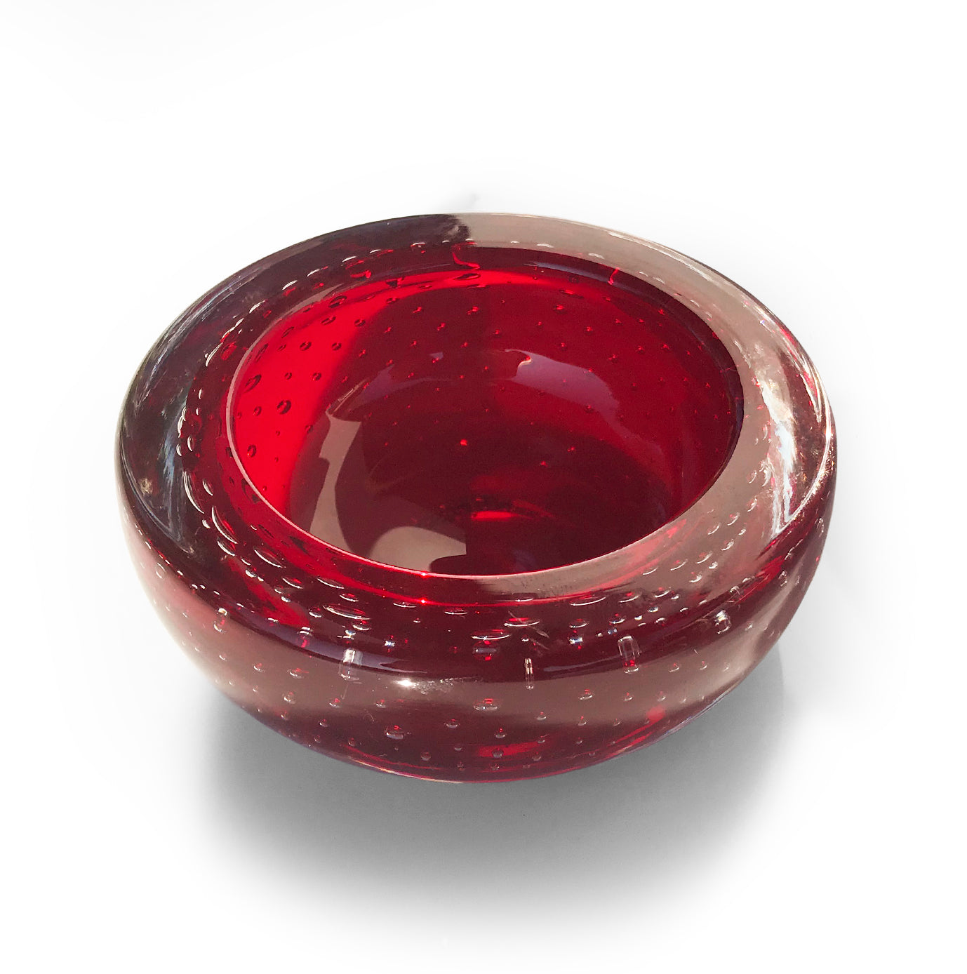 Whitefriars Ruby Red Controlled Bubble Bowl pattern 9099 in excellent condition - SHOP NOW - www.intovintage.co.uk