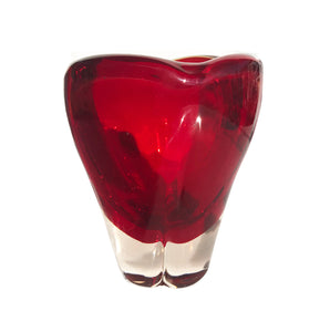 Beautiful Whitefriars Ruby Red glass 'Molar' vase, designed by Geoffrey Baxter, pattern number 9410 - SHOP NOW - www.intovintage.co.uk