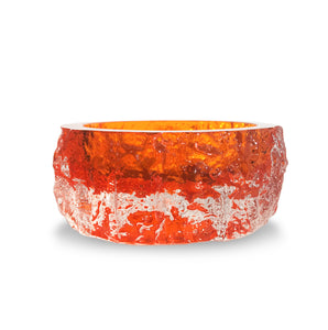 Whitefriars tangerine bark bowl, from the 'Textured' range, designed by Geoffrey Baxter - SHOP NOW - www.intovintage.co.uk