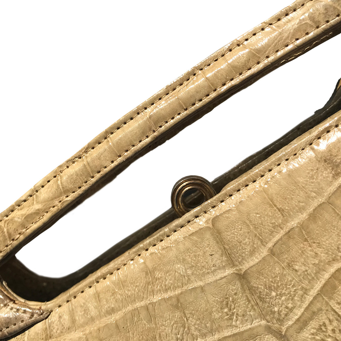 Vintage Cream Croc Handbag. Find this and other Beautiful Vintage Bags & Purses for sale at Intovintage.co.uk.
