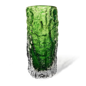 Whitefriars Meadow Green glass 7.5" 'Bark' vase