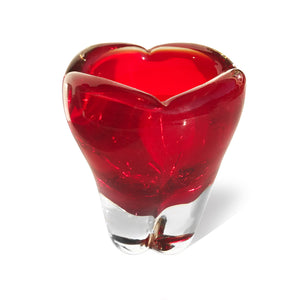 Beautiful Whitefriars Ruby Red glass 'Molar' vase, designed by Geoffrey Baxter, pattern number 9410. COLOUR: Ruby Red - SHOP NOW - www.intovintage.co.uk