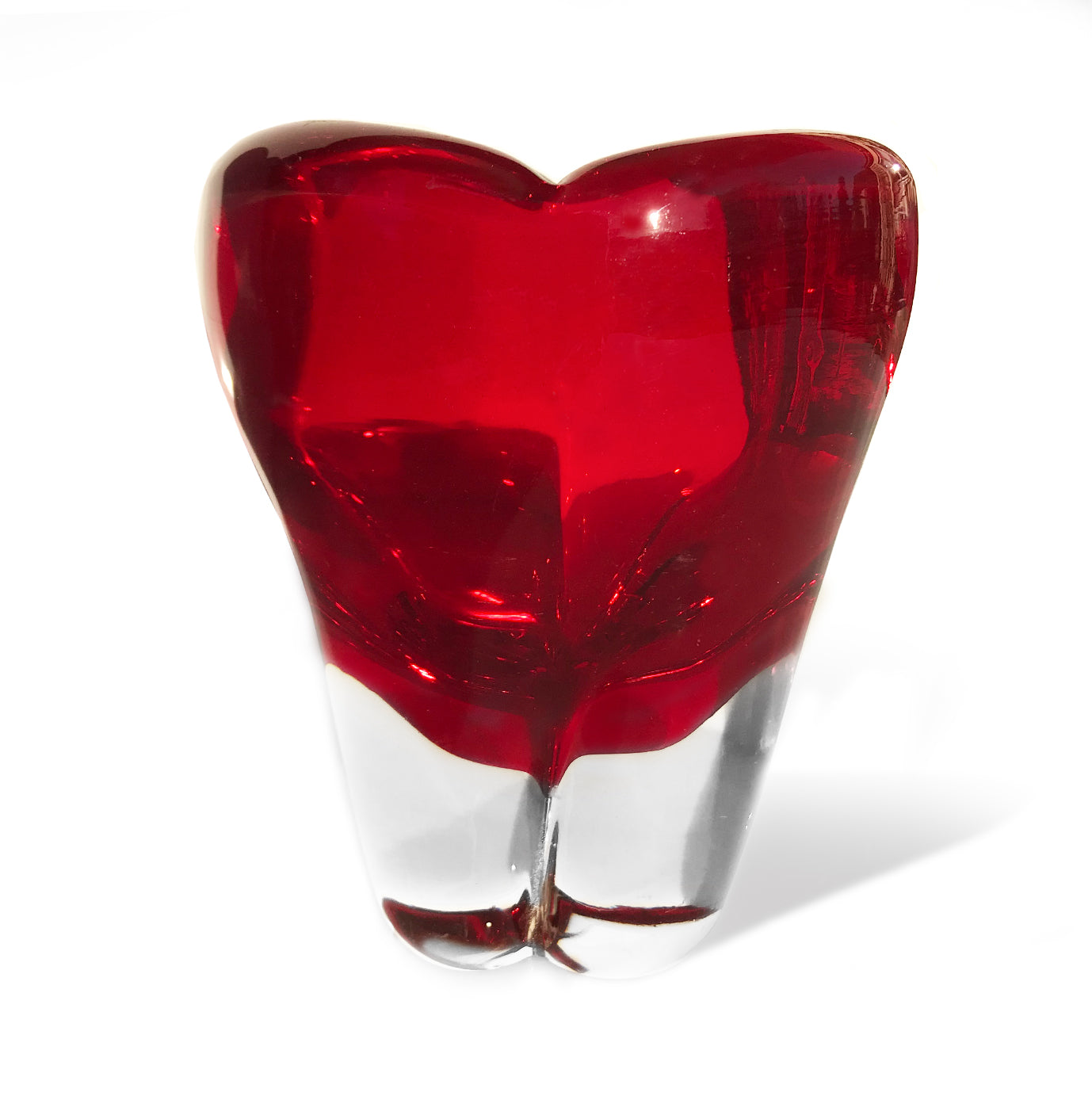 Beautiful Whitefriars Ruby Red glass 'Molar' vase, designed by Geoffrey Baxter, pattern number 9410. COLOUR: Ruby Red - SHOP NOW - www.intovintage.co.uk