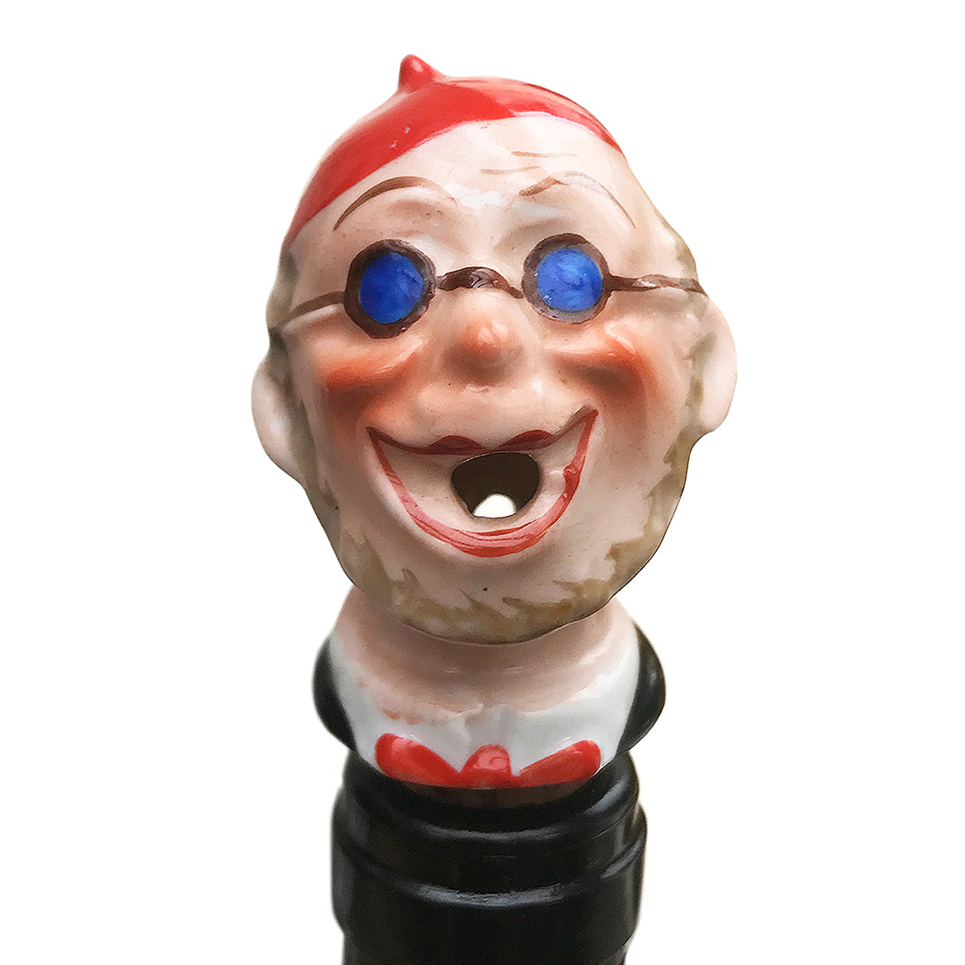 Vintage, hand painted, porcelain head wine pourer - SHOP NOW - www.intovintage.co.uk