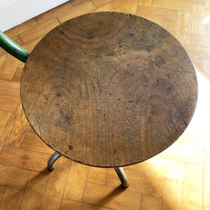 A practical Vintage Swivel Work Chair. Great age related wear to the legs where over the years someone's feet has worn away the green paint back to the bare metal. Great patina to the wooden seat with the green paint having just the right amount of ware and chips giving the chair that bang on look. - SHOP NOW - www.intovintage.co.uk