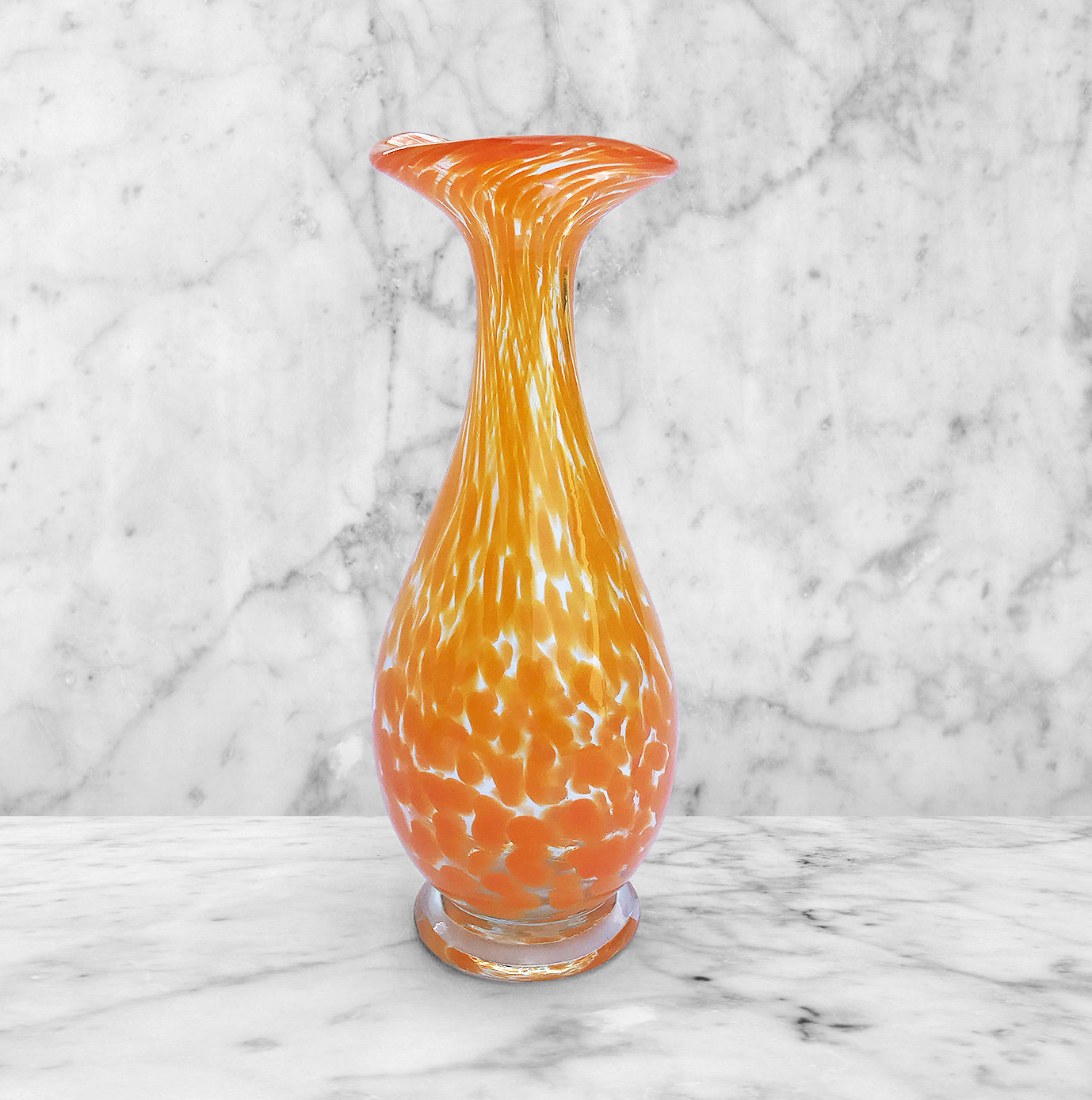 Yellow Spatter Glass Vase